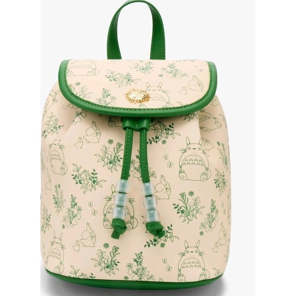 NEW Studio Ghibli® My Neighbor Totoro Botanical Floral Mini Drawstring Backpack